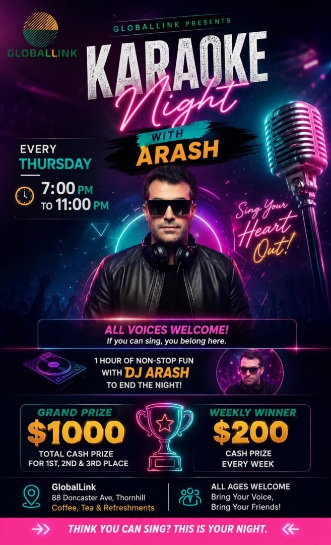 Karaoke night with Arash